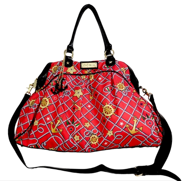 Betsey Johnson Bags Betsey Johnson Red Gold Extra Large Nautical